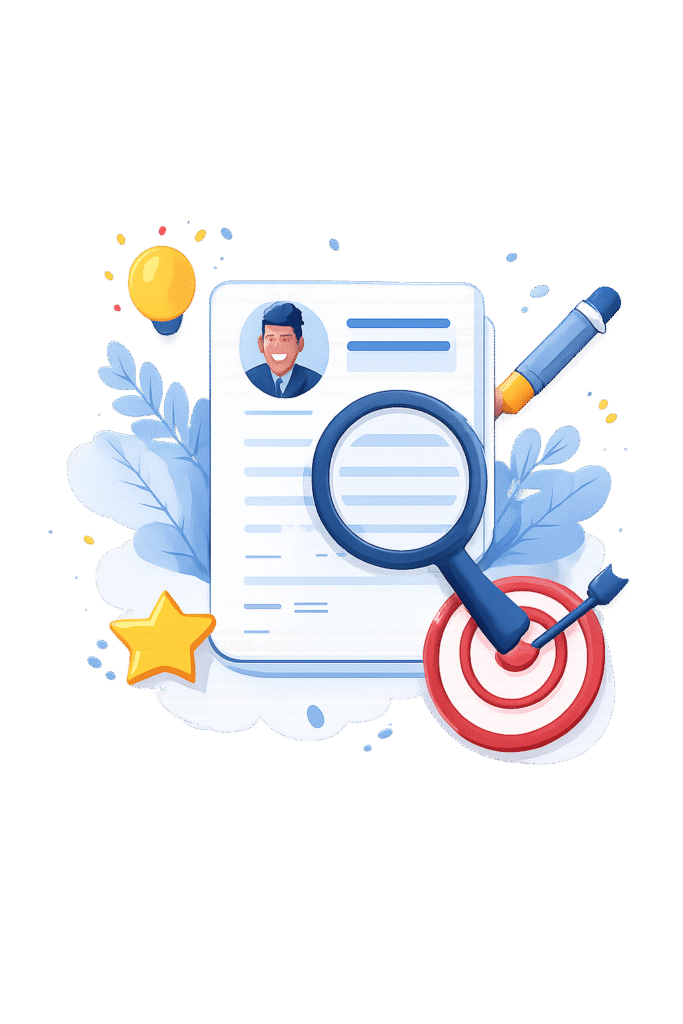 icono ilustrado de currículum profesional para mejorar el CV online